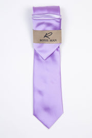 Rossi Man Men's Ties With Pocket Round Solid Pattern Lavender - RMR665-13